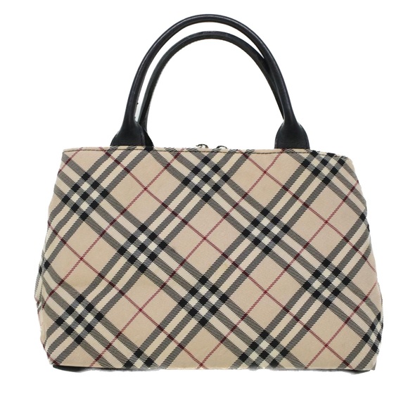 BURBERRY Nova Check Hand Bag Nylon Beige Auth bs5485 - Picture 3 of 16